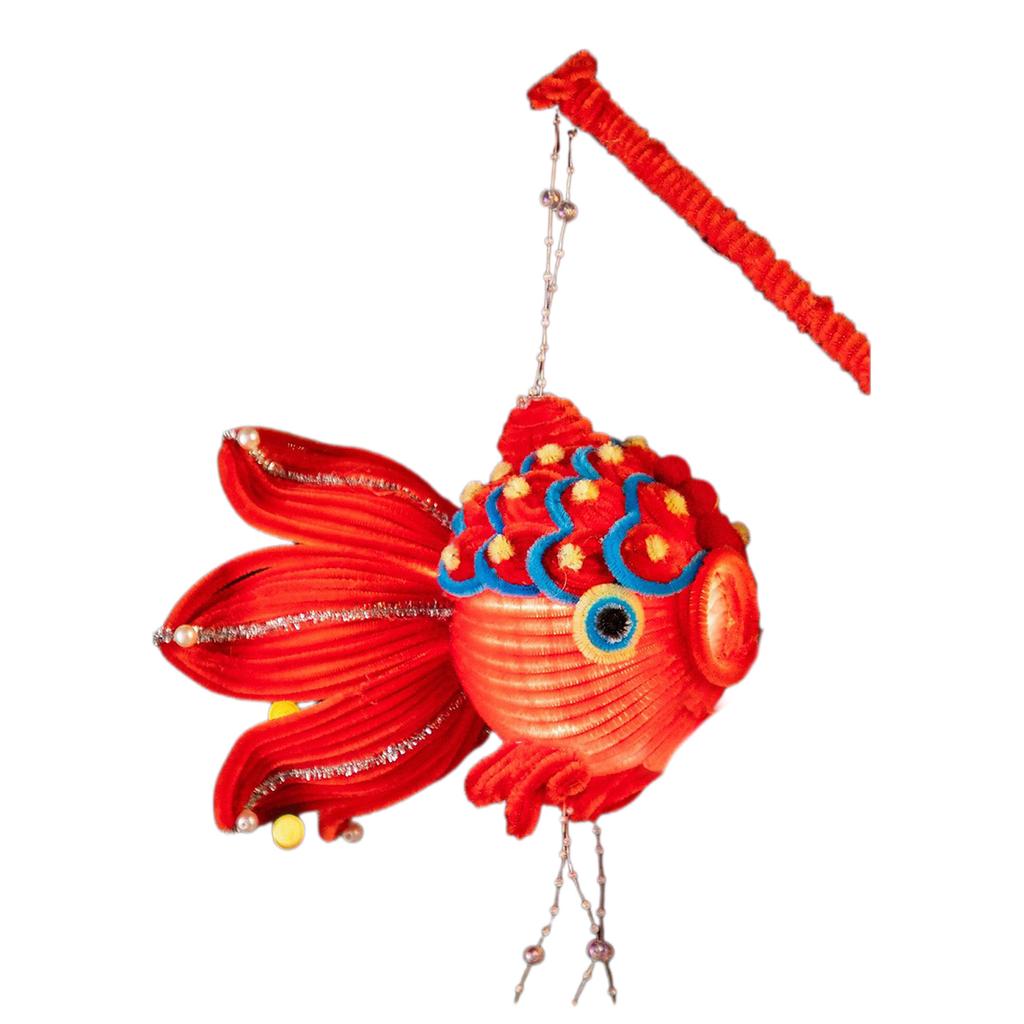 Handmade Koi Fish Lanterns Ornament Autumn Koi Fish Lanterns Accent Handheld Portable Party Hanging Decorations