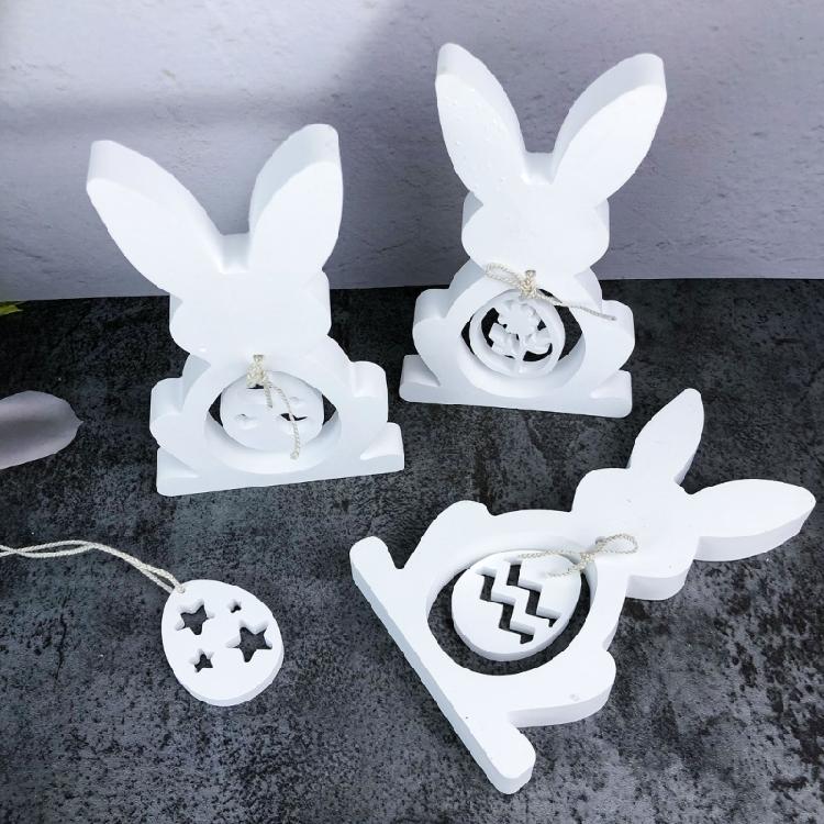 User Friendly Silicone Mold For Designing Rabbit Embellishments And Hanging Rings Eggs Ornament For Jewelry Making