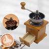 Manual Espresso Coffee Bean Grinder - Vintage Crude Wood Style Coffee Grinders Ceramic Grinding Core With Coffee Spoon