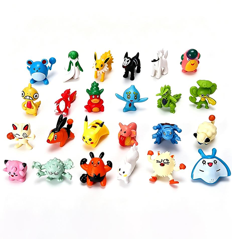 24-144pcs Anime Pokemon Pikachu Figure Action Toys 2-3cm Mini Not Repeating Figures PVC Model Kawaii Birthday Christmas Gifts
