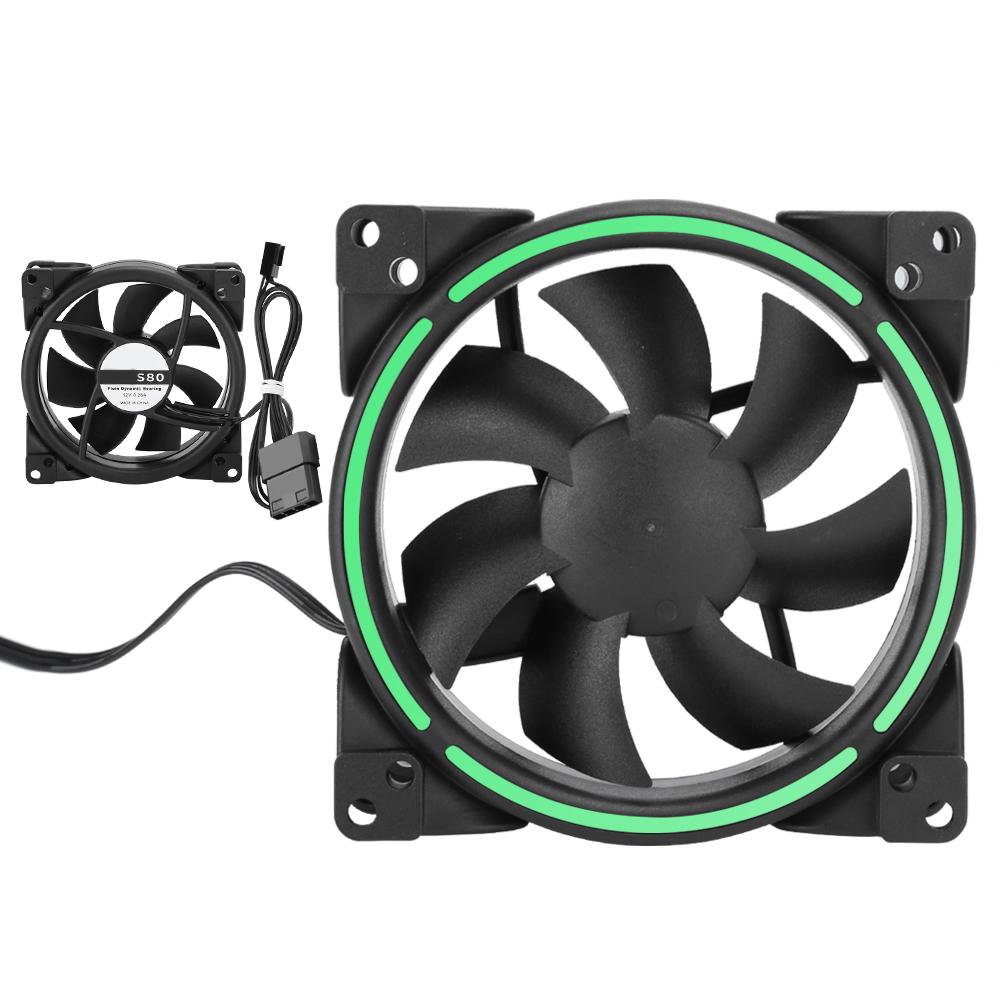 12V 24CFM LED Cooling Fan 1500RPM Silent CPU Cooler Computer Chassis Radiator