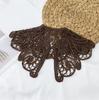 Vintage Shawl O-Neck Doll Fake Collar Shirt Women Hollow Crochet Lace False Collar Detachable Woman Half Shirt Faux  Col