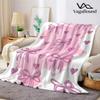 Rosa Schleife & Herz Flanelldecke Warm Weich Halloween Weihnachten Sofa Warm Gemütlich Dekorative Deko Geschenk für Alle Jahreszeiten