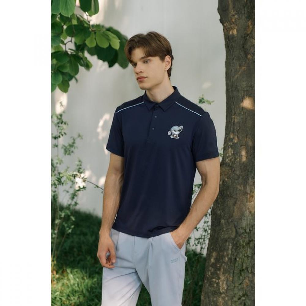 

Goxo Mesh Collar T shirT Navy Finish Ball XXL(110)