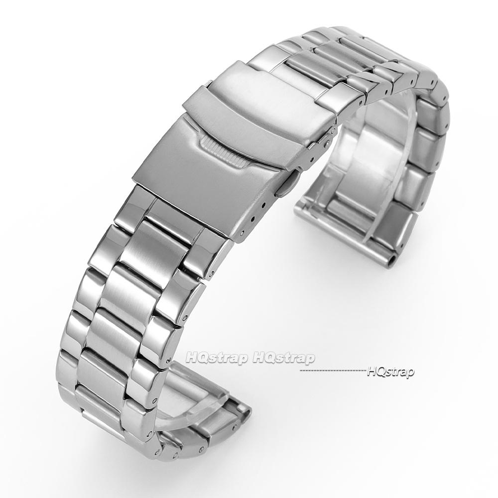 Metal Band for Seiko Folding Buckle Strap 20mm 22mm 24mm Stainless Steel Bracelet Business Wristband Replacement Accessories