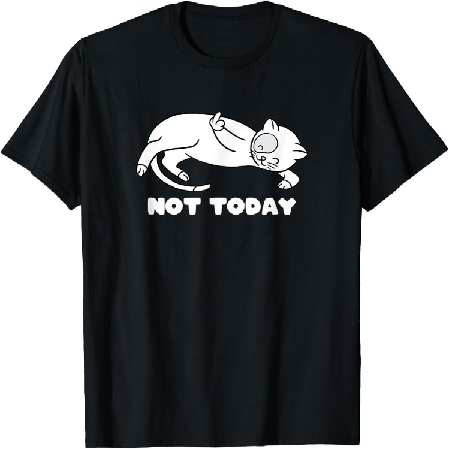 Not Today Cat With Middle Finger Lazy Cat Lover T-Shirt XXXXXL разноцветный
