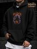 Unisex Hoodie, Halloween, Grim Reaper And Pumpkin Graphic, Pullover Sweatshirt, Streetwear Gothic Style, Autumn Winter Casual Wear, Front Pocket And D
