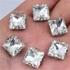 Square Crystal Glass Rhinestones with Claw Marquise Sew On Stone Strass Diamond Metal Base for Wedding Dress Garment Ornament