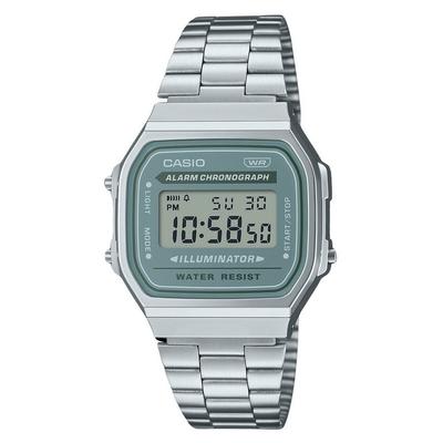 Vintage Digital Edelstahlarmband Quarz A168WA-3A Herrenuhr