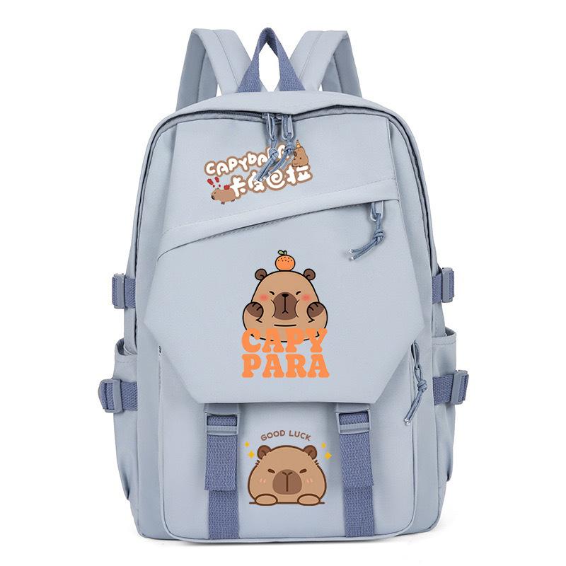 New Kapibara cute emoji print college light style primary and secondary school students spine bag