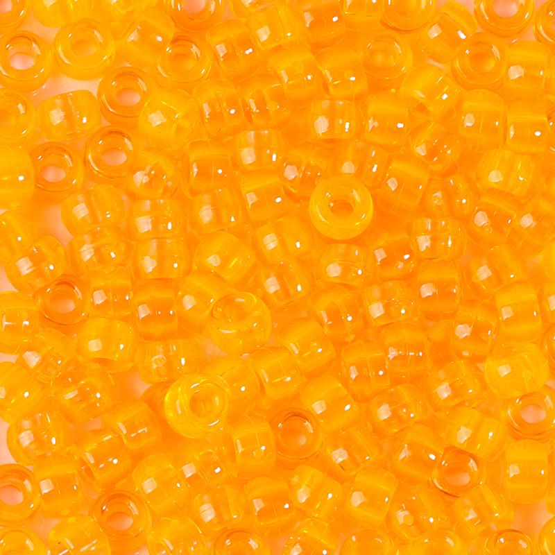 "100 Pcs Large Hole Transparent Frosted Barrel Beads - Colored Onion Powder Plastic Pony Beads for Dreadlocks and Wigs"