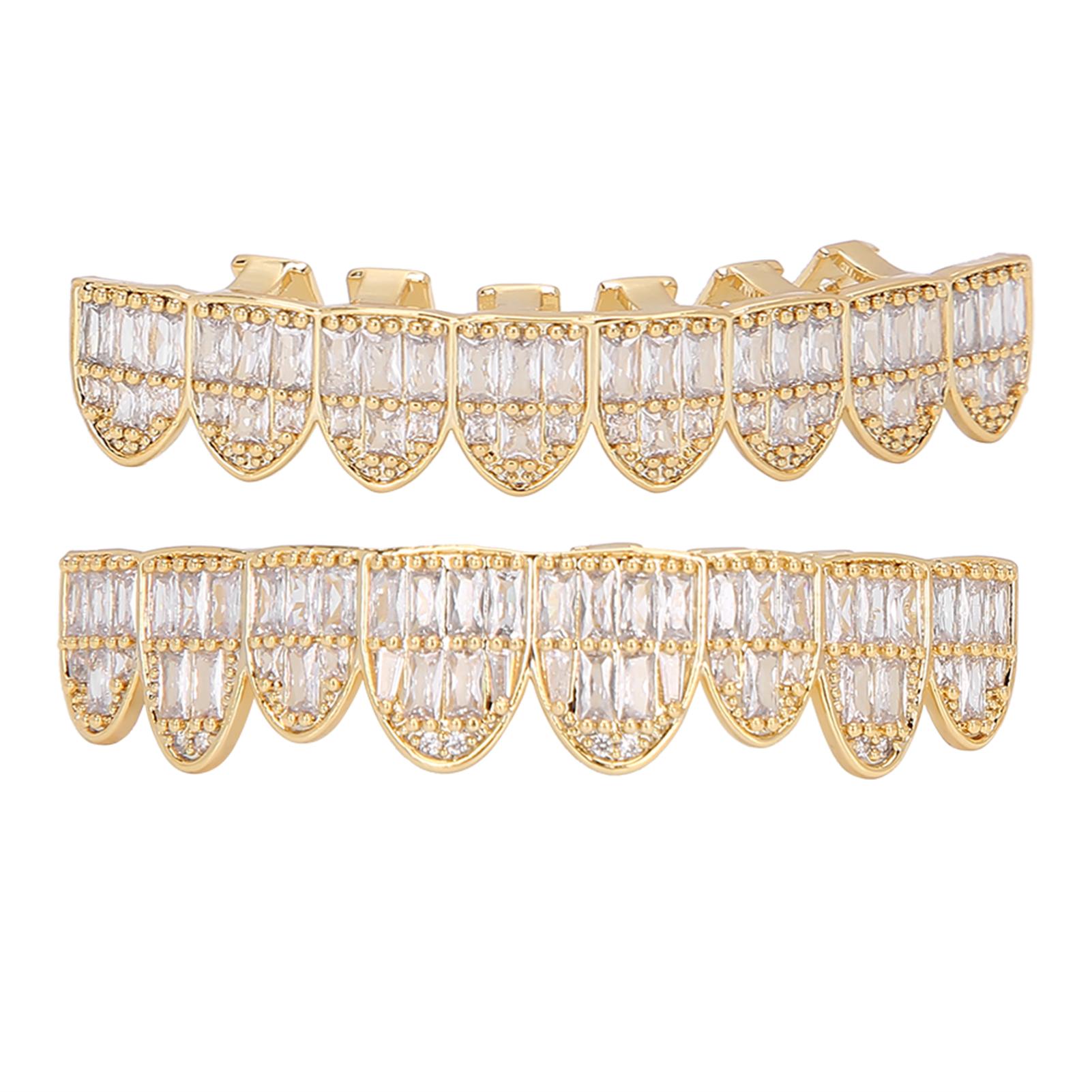 

Покрытие зубов брекеты набор модные металлические украшения для зубов ювелирные изделия для вечеринки на Хэллоуин серебро золотой