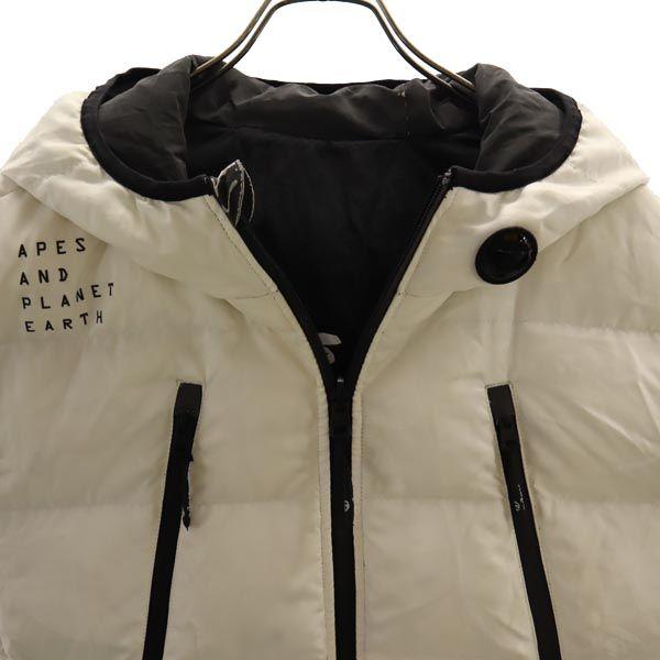 AAPE Reversible Down Jacket XL White System A BATHING APE Logo Men's Used