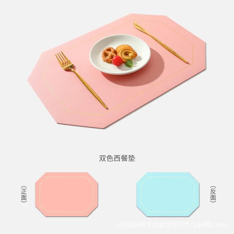 Double-Layer Table Mat Set Non-Slip Bowl Pad Coaster Set Washable PVC Dining Table Placemats Modern Home Decoration Accessories