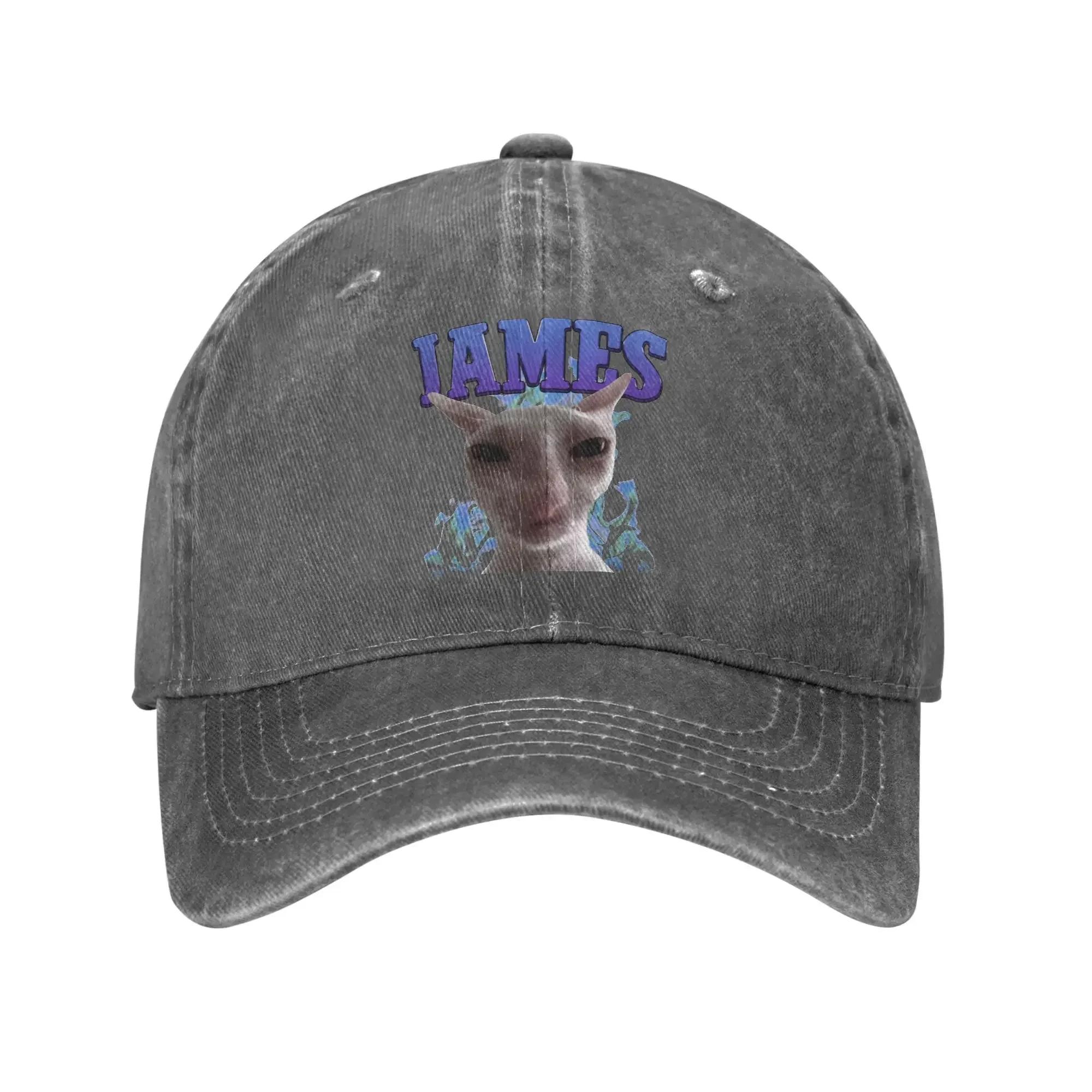 

Baseball Cap Funny James Cat Meme Summer yk Cute Trucker Hat Women Unisex Design Running Hippie Sun Visor Baseball Caps One Size