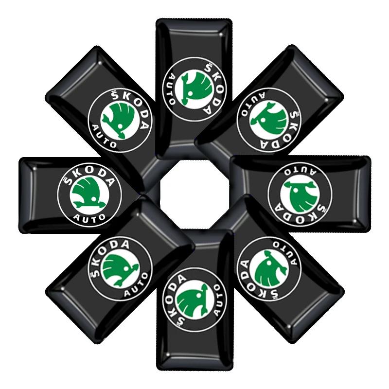 

Car Sticker 2026 Hot 10pcs Car Steering Wheel Center Fender Window Sticker Logo Decal For Skoda Octavia Fabia Rapid Yeti Superb чёрный
