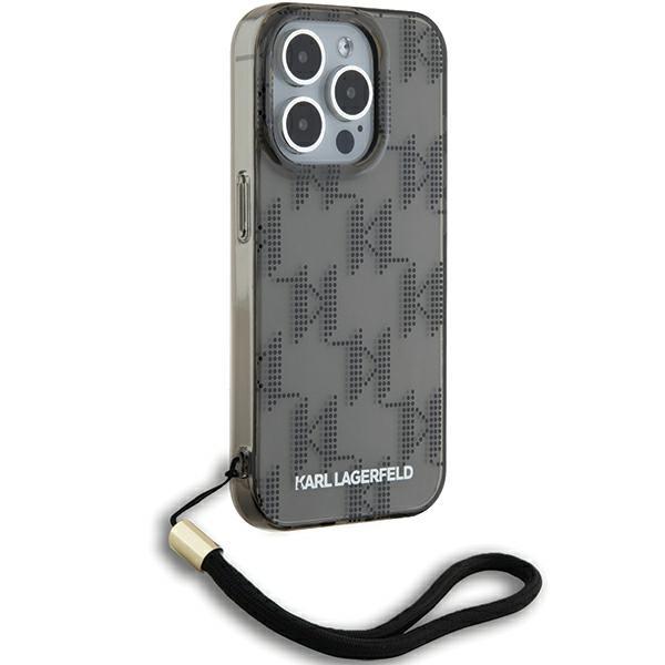 Karl Lagerfeld KLHCP15LHKDPNSK iPhone 15 Pro 6.1" black/black hardcase IML Mono KL Pattern & Cord