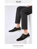 2024 British Style Men's Retro Derby Shoes: Genuine Leather, Round Toe, Lace-Up, Frosted Cow Suede for Spring & Autumn.