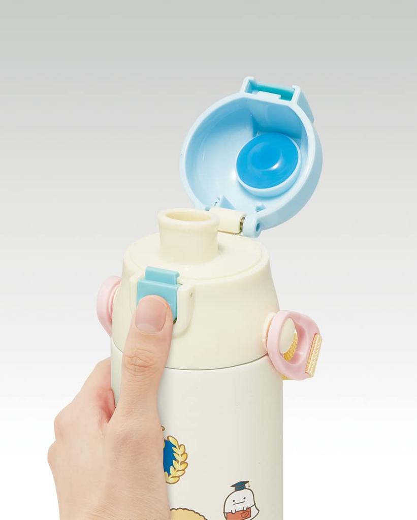 Skater Stainless Steel Water Bottle with Sumikkogurashi School Girl Kids' 2-Way Cup, 580ml, Design, SKDC6-A