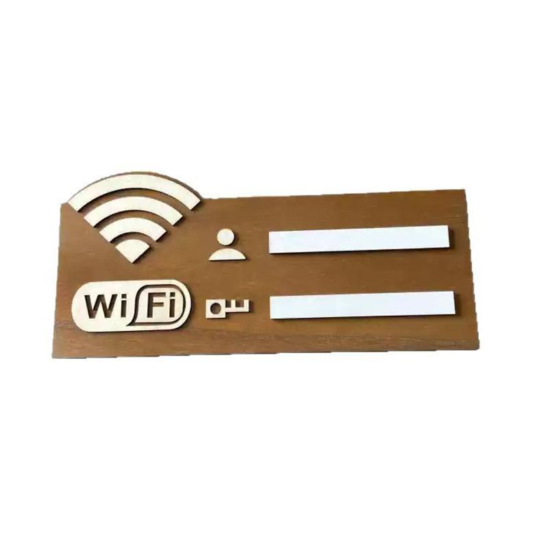 

Wooden WIFI Sign Wall Stickers With Marker Pen Rewritable Handwriting Account And Password Reusable For Hotel Restaurant Signage