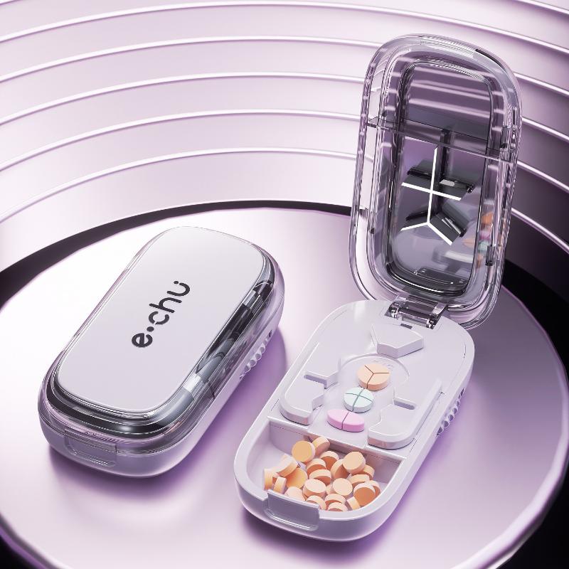 3In1 Medicine Cutter Precise Cutting Into Half / Third / Quarter Drug Divider Organizer Portable Tablet Splitting Pills Splitter