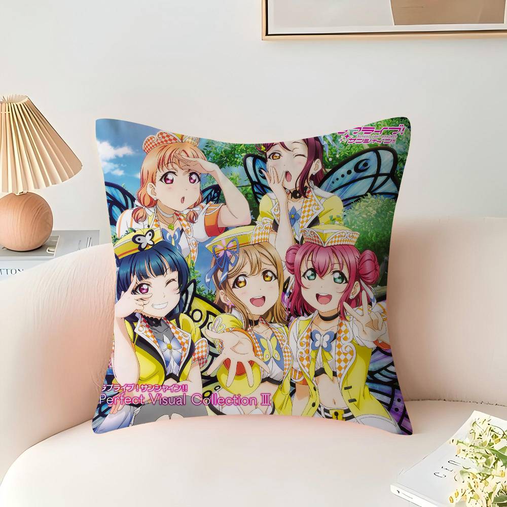 Anime L-Love Live S-Sunshine Cushion Cover Car Throw Pillow Case For Sofa Car Christmas Gift 40x40cm 45x45cm