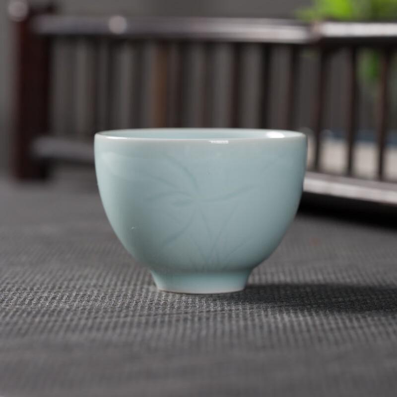 Longquan Celadon Hand-Carved Teacup