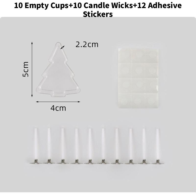 Heart 10pcs Shaped Tea Light Candle Cups Wicks Clear Love Wax Tins Making Jars