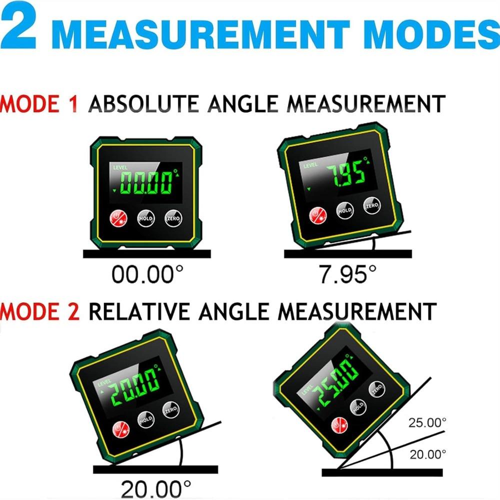 Four-sided magnetic digital angle measuring instrument, rechargeable inclinometer, strong magnetic angle meter, protractor, measuring tools