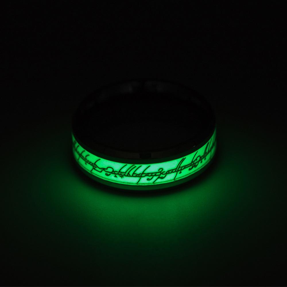 European and American Titanium Steel Luminous Magic Ring Fluorescent Ring Stainless Steel Jewelry