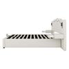 Tweepersoonsbed 180x200cm Plat Bed, Gestoffeerd Geïntegreerd Hoofdbord, Hydraulisch Hefmechanisme, Zacht met LED-Verlichtingsstrip USB-Aansluiting, Twee