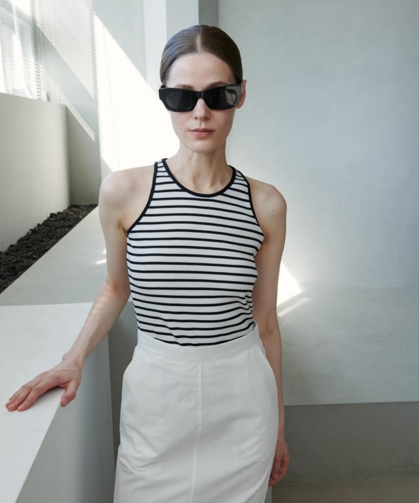 Owaiwai Sleeveless Ribbed Top_Stripe