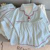 Simple Premium Polka Dot Summer Short-Sleeved Pajamas Women'S Soft Waxy Comfortable Loungewear Wrinkled Cloth Three-Piece Set