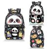 Hip Hop Kpop Youthful School Bags Unisex Panda Travel Bags 3D Print Oxford Waterproof Notebook Shoulder Backpacks