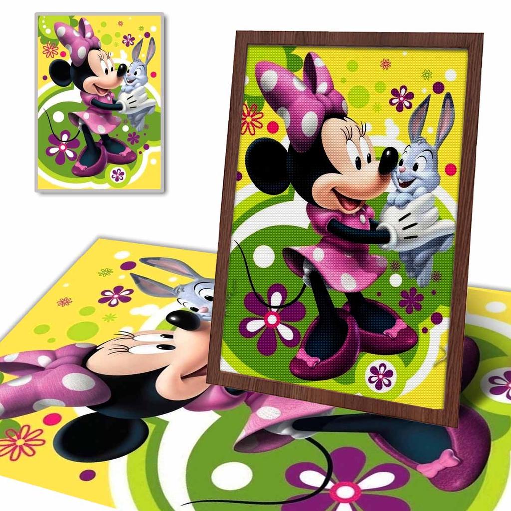 5D Diy Diamond Painting Minnie and The Rabbit Full Drill Rhinestones Mosaic Embroidery Handmade Products Home Decor Gift