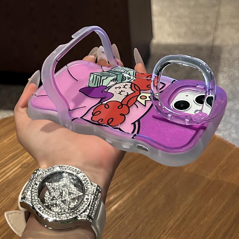 Sover og holder penger Prinsesse Apple 15 Promax Mobiltelefondeksel 16 Søt tegneserie 14 Dobbelt brakett 13 Nisje beskyttelsesdeksel