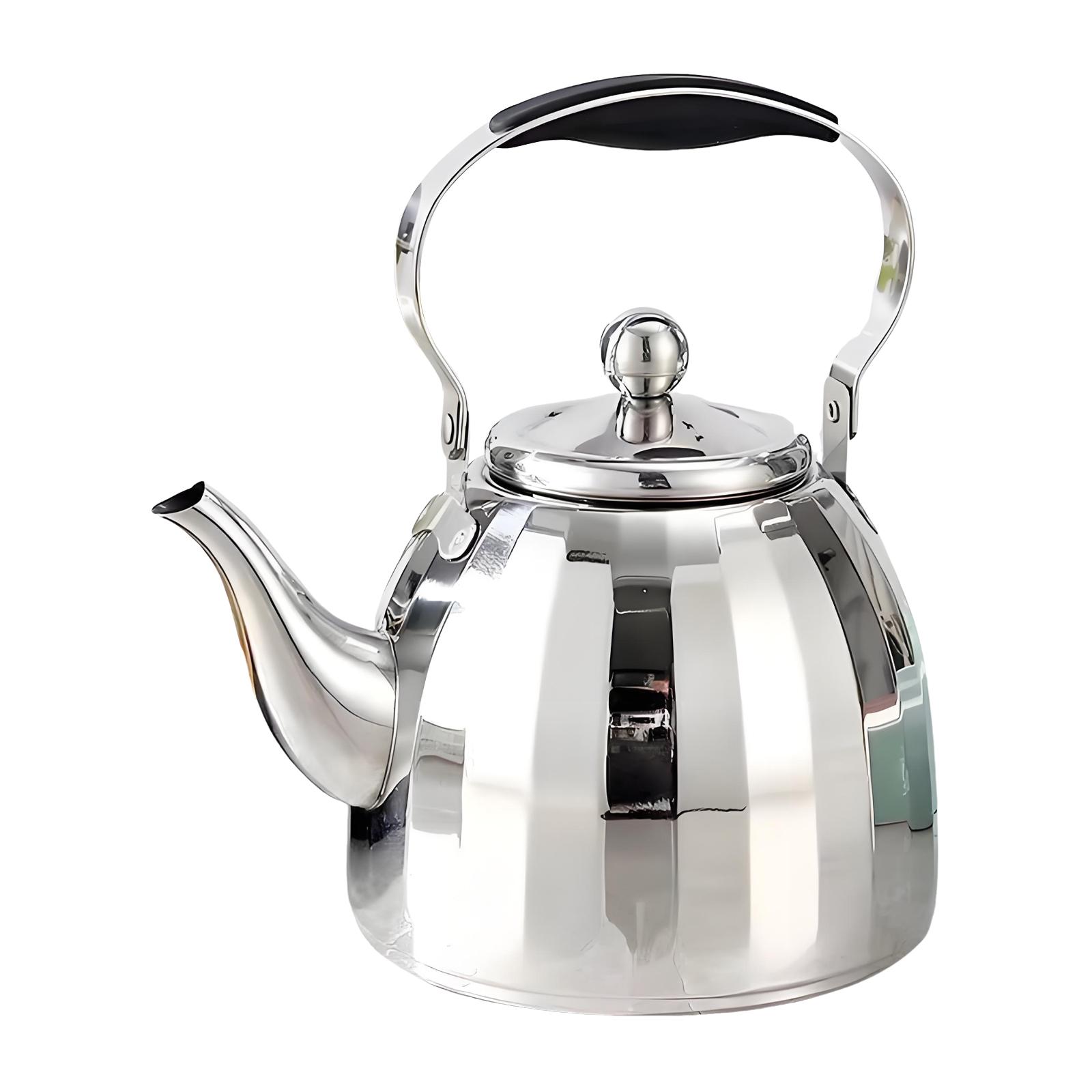 

Stainless Steel Teapot Stovetop 2 L,Boiling Water Pot,with Filter,Tea Kettle for Kitchen,Camping Hotel Cooking Restaurant серебряный