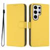 For Samsung Galaxy S24 Ultra Case Solid Color Wallet Leather Phone Cover with Strap