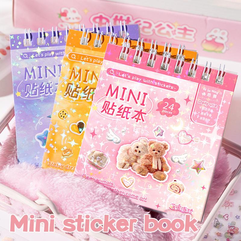 Cartoon Mini Sticker Book Tiny Pet Food Stickers Book Children Girls Nail Sticker Decor Diy Notebook Scrapbook Planner Decals