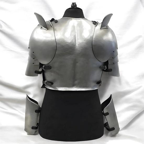 Średniowieczny Rycerz Stalowa Półzbroja Pancerz Klatki Piersiowej i Naramienniki dla LARP, Cosplay, Ren Faire i Kostium Idealny Prezent na Halloween