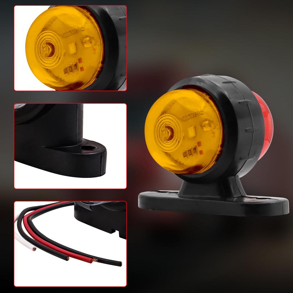 Ygmylandbb Truck LED Side Marker Lamp, 2 LED Double Sided Luminous, Shoulder Light, Side