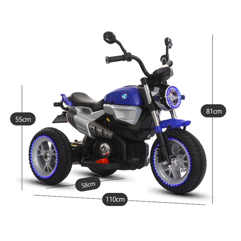 Kinder Elektro-Motorrad Dreiräder Dual Drive Kinderauto mit Fernbedienung Bluetooth Musik LED-Licht