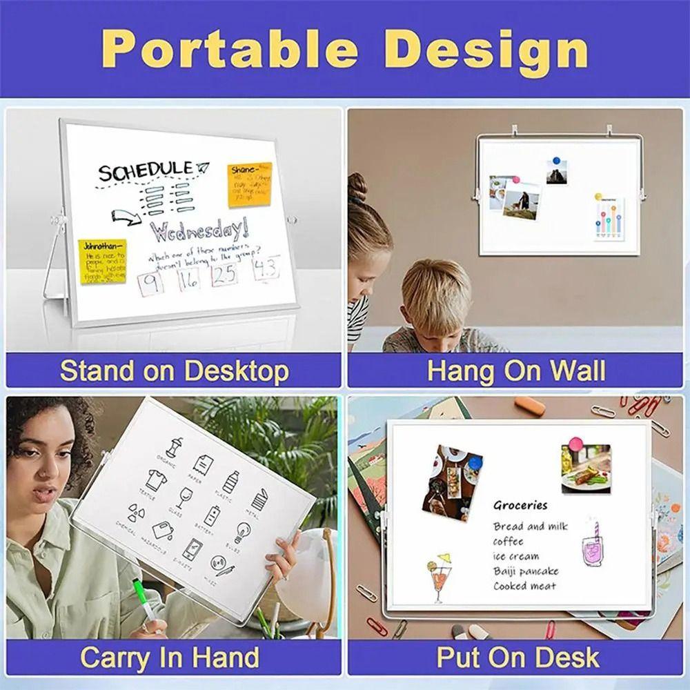 Foldable Desktop Whiteboard Erasable Message Board Portable Writing Board  Home