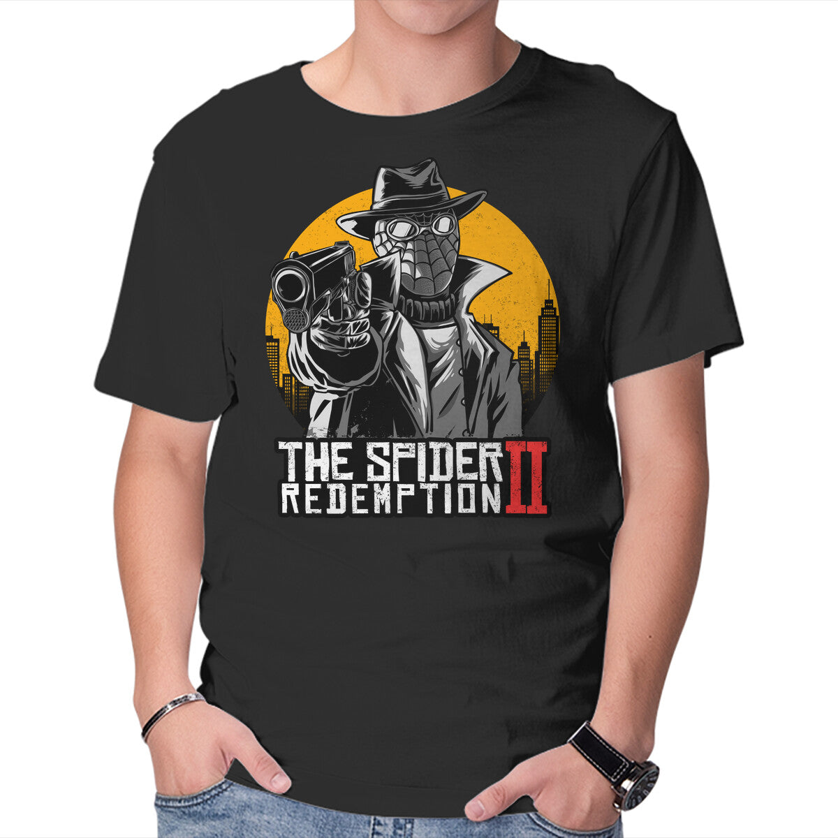 Unisex Crew Neck T-Shirt The Spider Redemption Graphic Short Sleeve Casual Tee M