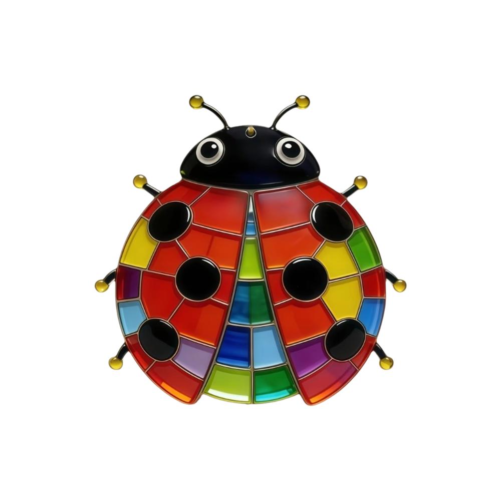 Weather Resistant 2D Flat Ladybug Decor Garden Yard Art  Home Wall Decoration Colored ladybug