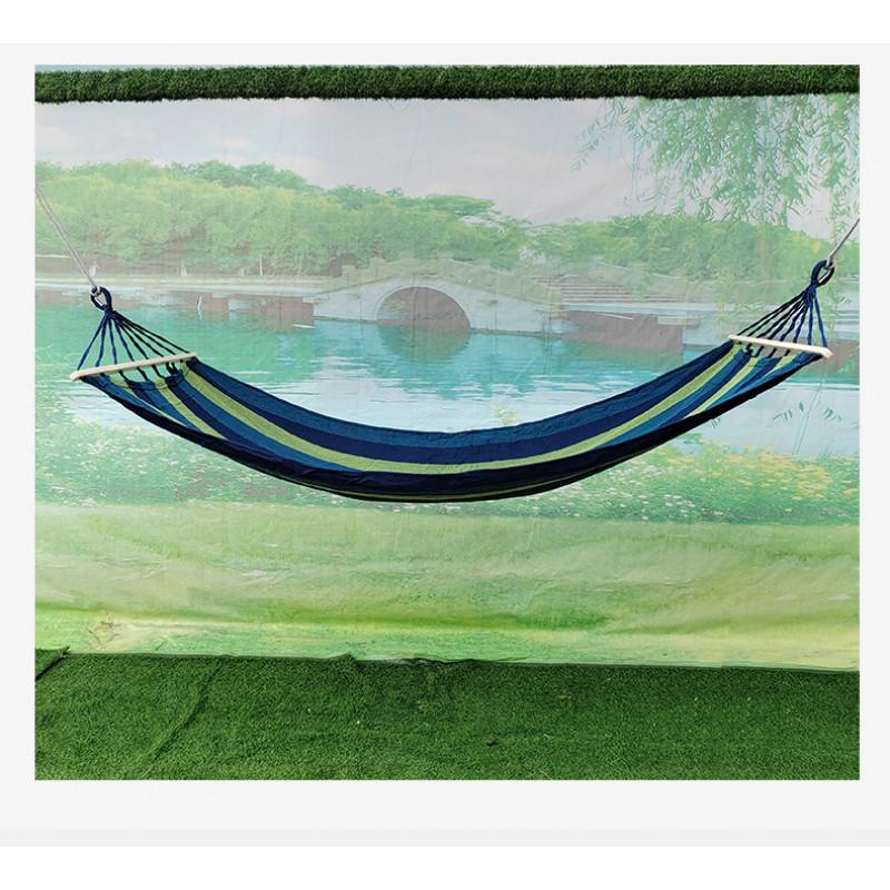 Heavy Duty Canvas Hammock With Wooden Rod Outdoor Garden Patio Single Double Person Swing