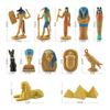 12X Ancient Egypt Figures Novelty High Simulation Small Statues Early Educational Toy Mummy Case Thoth Hieroglyph