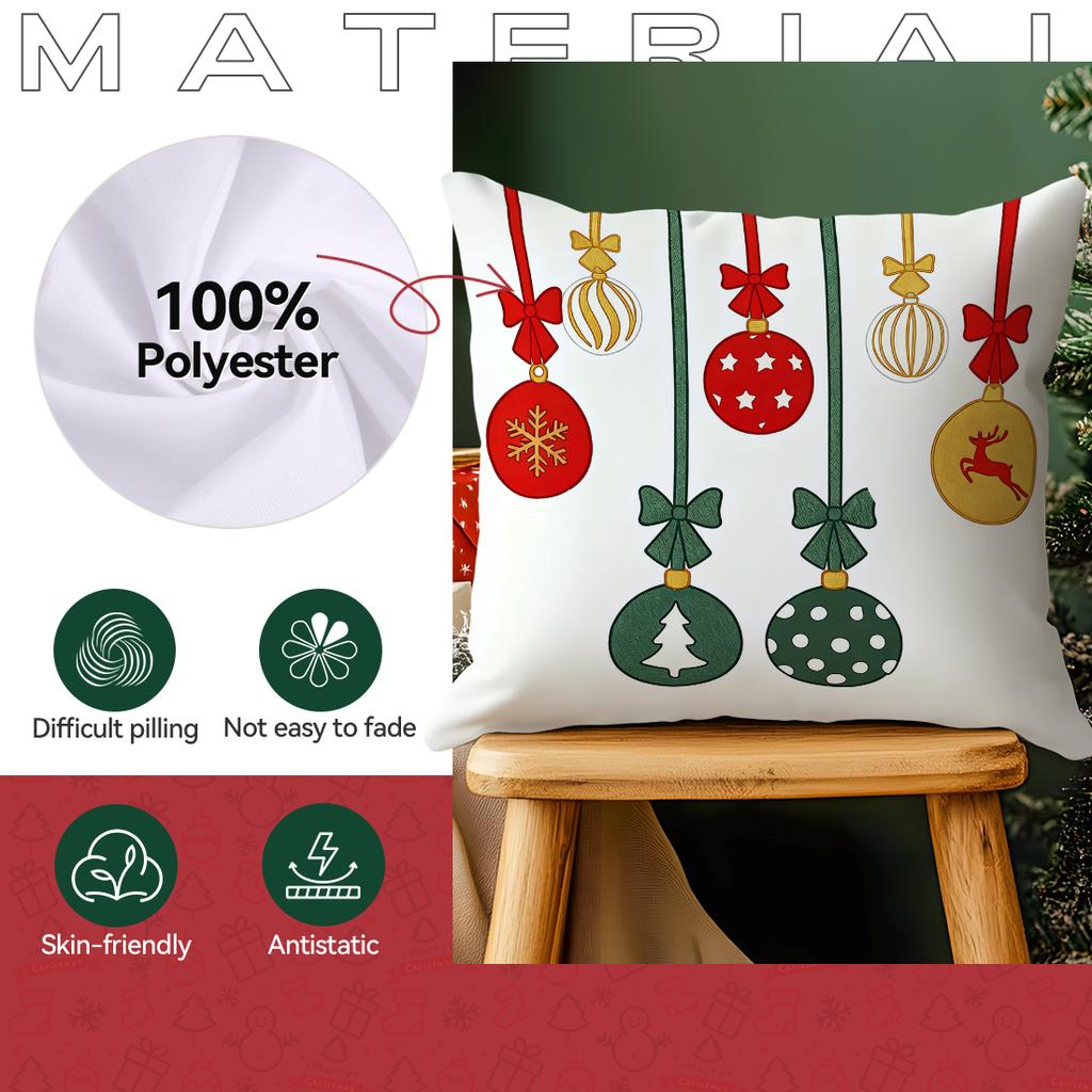 Christmas Themed Decor Pillowcase Printed Polyester 40/45/50Cm Throw Pillowcover Decorative Sofa Cushion Pillowslip Home Decor