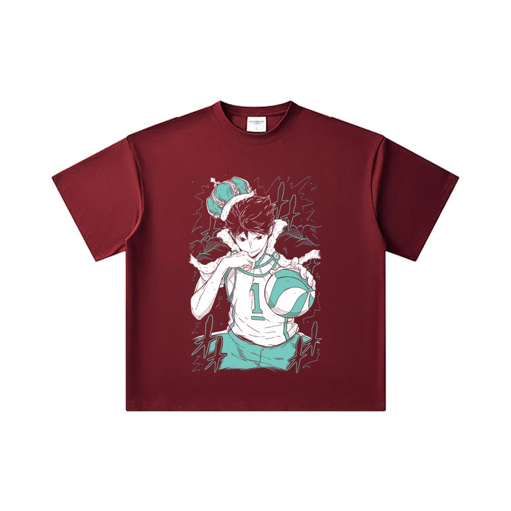 260 GSM Double Yarn 32 Count 100% Cotton Haikyu V3 Oikawa Print Unisex Heavy Cotton T Shirt