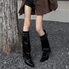 Skinny Rivet Pants Boots Summer New Pointed Embroidered Western Cowboy Boots Retro Spice Girls Boots Women